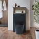 Hudson Reed Hoxton WC-Ombouw 60cm met LED-Verlichting Zwartgrijs - Elements Grafiet Staand Toilet - Inbouw Reservoir met Zwarte Spoelknop