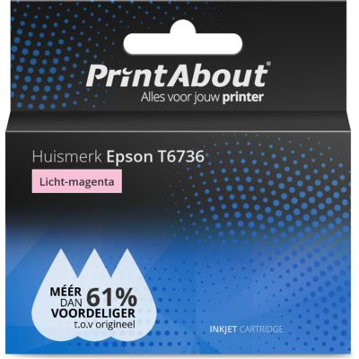 PrintAbout Huismerk Epson T6736 Inktcartridge Licht-magenta