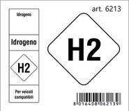 Quattroerre 6213 sticker brandstof H2 Idrogeno 2018, 6,5 x 7,5 cm