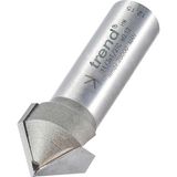 Trend Professioneel Afkant V-Groef Frees, 1/2 Inch Schacht, 45 Graden, 19.4Mm Snijdiameter, 9.2Mm Snijlengte, Hardmetalen Punt (Tct), 11/3X1/2Tc