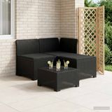 vidaXL 3-Zits Tuinbank met Kussens Rattan Look PP Antraciet