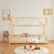 en.casa Kinderbed Hesel huisbed met matras en uitvalbeveiliging 90x200 cm houtkleurig