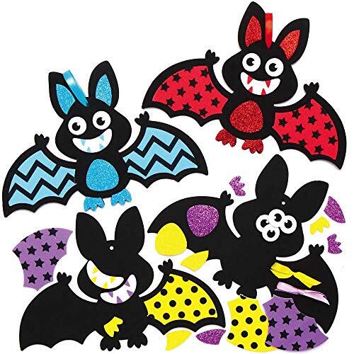 Baker Ross AW189 Vleermuis Halloween Decoraties Sets - Pakket Van 8, Mix & Match-Ornamenten Voor Kinderen Spooky Knutsels En Kunts