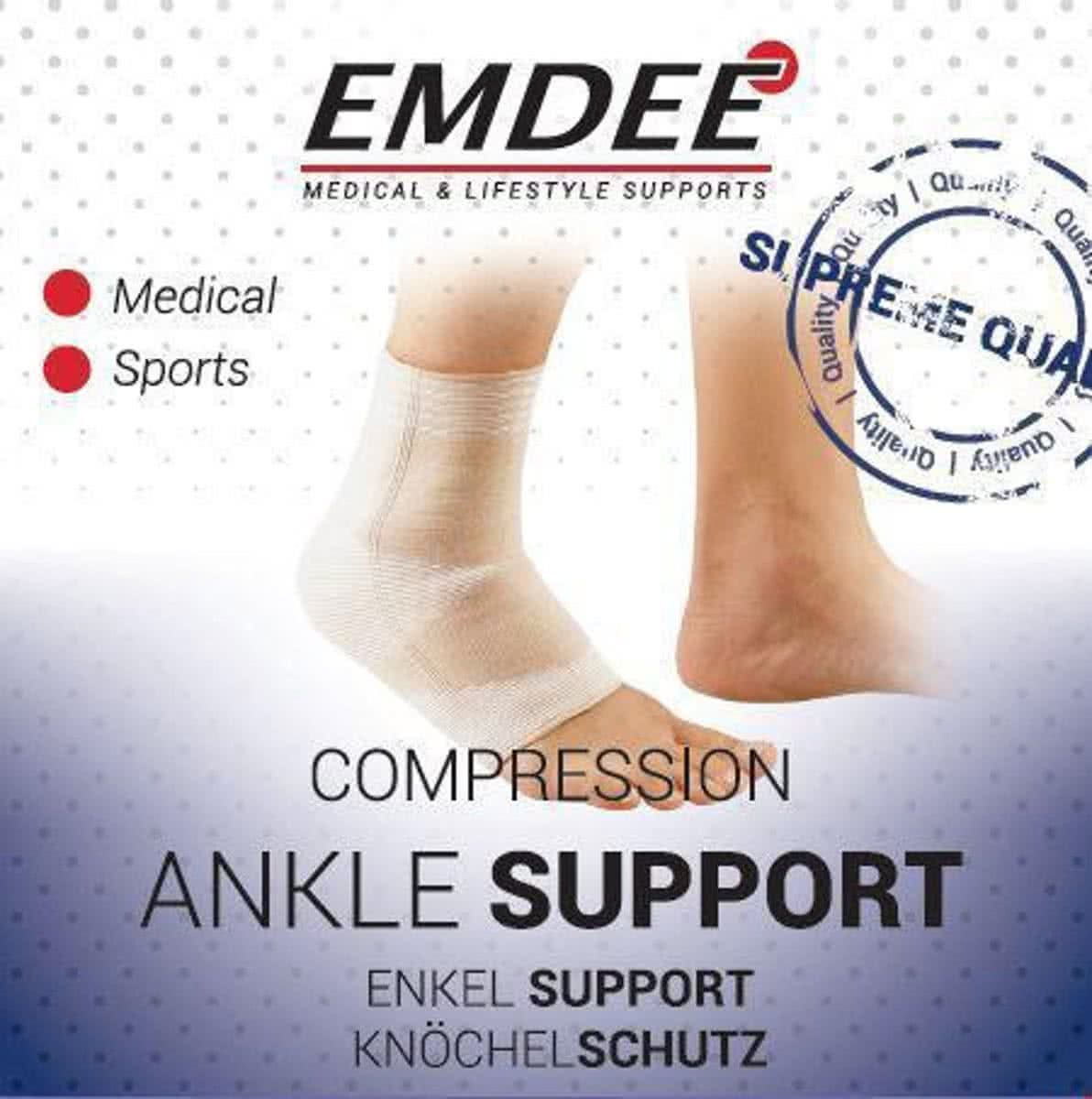 Emdee Elastische Enkel Ondersteuning Huidkleurig Maat S