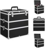 vidaXL - Valise de maquillage - 37x24x40 cm - aluminium - noir