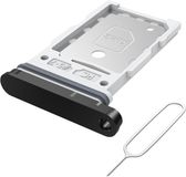 MMOBIEL Dual Simkaart Houder Geschikt voor Samsung Galaxy S25 / S25 Plus – Sim Card Tray - Dubbele Simkaarthouder Vervanging - Incl. Sim Pin en Waterdichte Rubberen Ring - Zwart