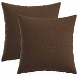 vidaXL Kussensloop 2 stuks Bruin Katoensatijn 30 x 30 cm