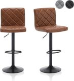 Meisterhome Barkruk - Set van 2 - Verstelbaar - Industrieel - Vintage Bruin