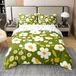 Ensemble de literie pour lit double, style rétro, motifs floraux bohèmes, 100% coton