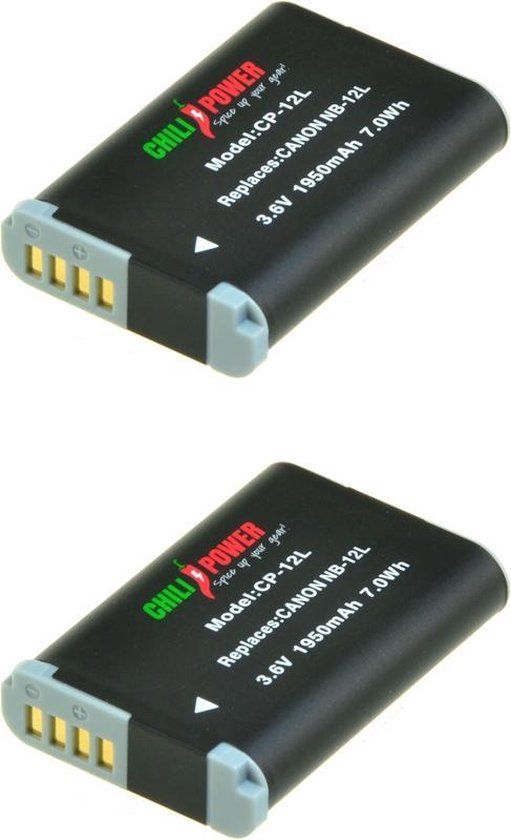ChiliPower NB-12L accu voor Canon - 1950mAh - 2-Pack