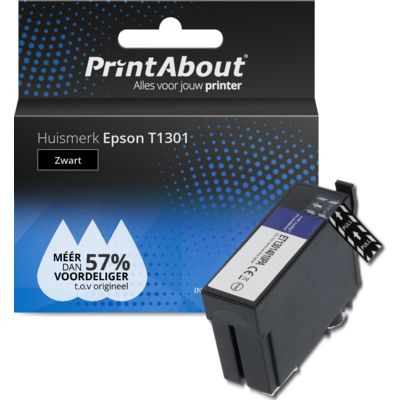 PrintAbout Huismerk Epson T1301 Inktcartridge Zwart