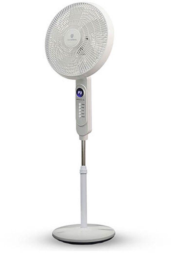 HomeVero Statiefventilator - Wit - 3 Snelheden - Afstandsbediening - Timer