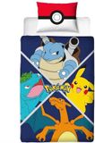 Pokemon Eenpersoons Dekbedovertrekset - 140 x 200 cm - Inclusief Kussensloop 60 x 70 cm - Polyester - Divers