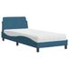 vidaXL Lit avec matelas "Dover", velours, bleu, 90x200 cm