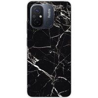 Xiaomi Bedrukt siliconen hoesje compatibel met Xiaomi Redmi 12C, Xiaomi Redmi 11A Marbre noir