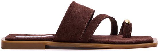 Steve Madden Ellaina suède slippers donkerbruin