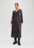 s.Oliver Robe longue en mesh avec fil scintillant et détail smocké