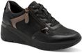 Jana Dames Sneaker - 23763-001 Zwart/Combi - Wijdte H - Maat 38