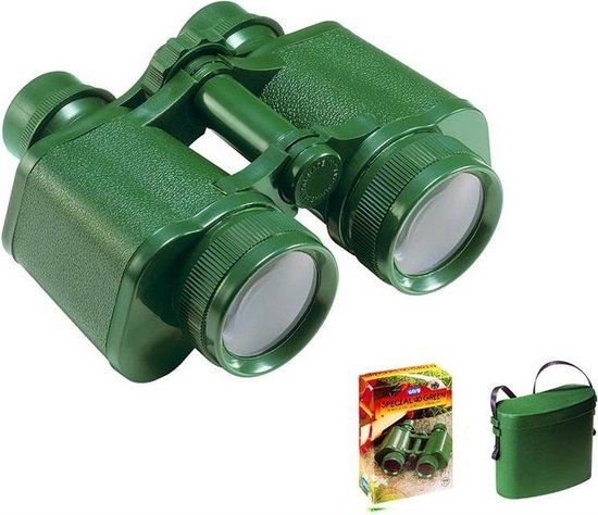 NAVIR Verrekijker - Groen Special 40 - Vergroting 3X - Met Lenskapjes En Draagriem - 5 Jaar