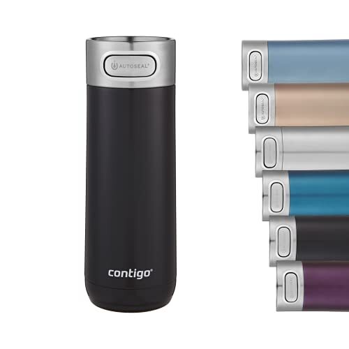 Contigo Luxe Autoseal thermosbeker, roestvrijstalen beker-to-go, isoleerfles, lekvrij, koffiebeker-to-go, vaatwasserbestendig, isoleerbeker met Easy-Clean-deksel, BPA-vrij