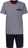 Götzburg Heren Shortama O-hals Middenblauw Melange XL