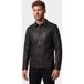 AllSaints Chemise en cuir Savoy Noir