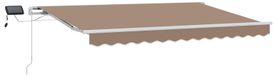 vidaXL Parasol extensible, taupe, 400 x 350 cm, tissu et aluminium