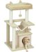 PawHut Arbre à chat 90 cm arbre à griffer avec hamac arbre à jouets grotte pour chat plateformes arbre d'escalade griffoir pour chat arbre d'activité griffoir peluche sisal crème