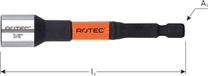 Rotec Dopsleutel E6.3 1/4" Bitopname Magnetisch SW