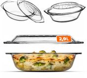 KADAX Ovenschaal van hittebestendig glas, transparant, 2,9 L