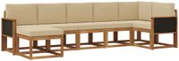 vidaXL - Buiten - bank - set - 7 - st - Natuurlijk - en - Beige - Polyester