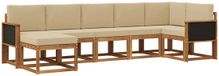 vidaXL - Extérieur - canapé - ensemble - 7 - pièces - Naturel - et - Beige - Polyester