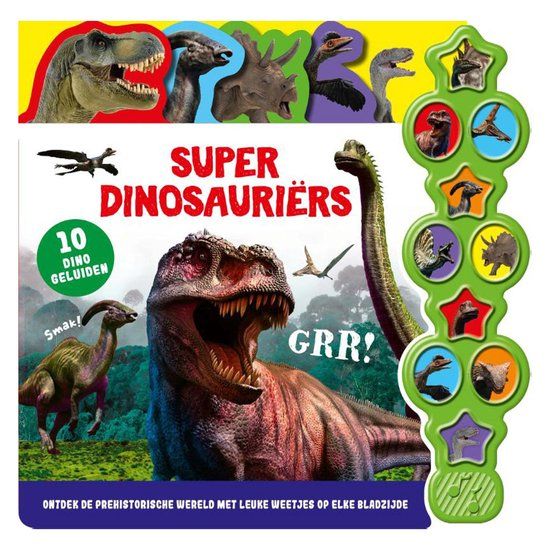 Overige Merken Geluidenboek Super Dinosauriërs - 10 geluiden - Hardcover - Kathryn Beer