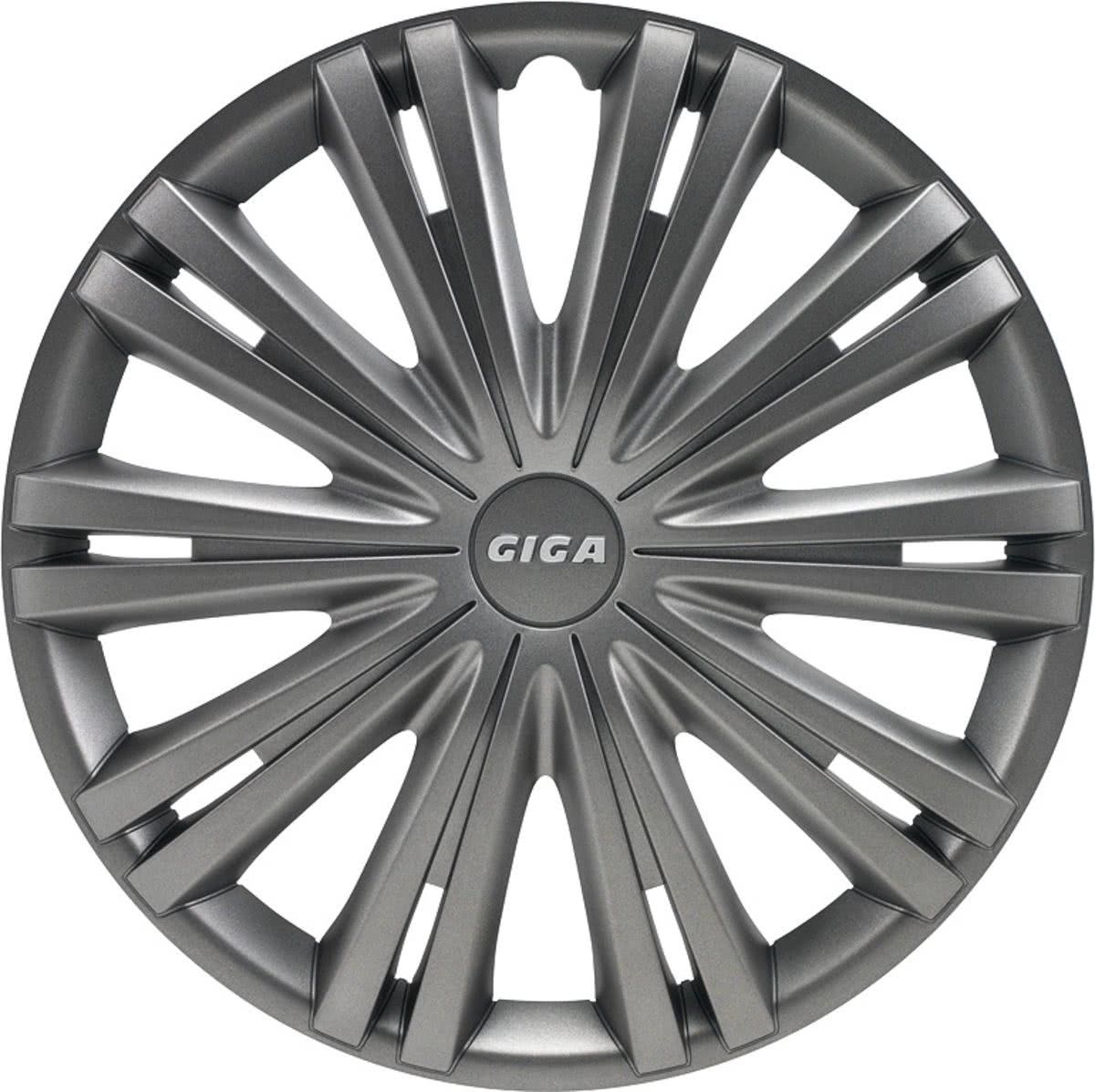 AutoStyle 4-Delige Wieldoppenset Giga 16-inch Gun-metal