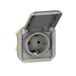 LEGRAND, Plexo 069570L Inzet stopcontact voor vochtige ruimtes, Schuko-standaard, incl. klapdeksel, aanraakbeveiliging, steekklemmen, 16 ampère, 250 volt, IP44 - IK08 (IP55 met gesloten deksel), grijs