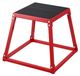 Plyo Box - Boîte de saut en acier pour l'entraînement - 45 cm de haut - Robuste pour la plyométrie - Fitness à domicile - Rouge/Noir