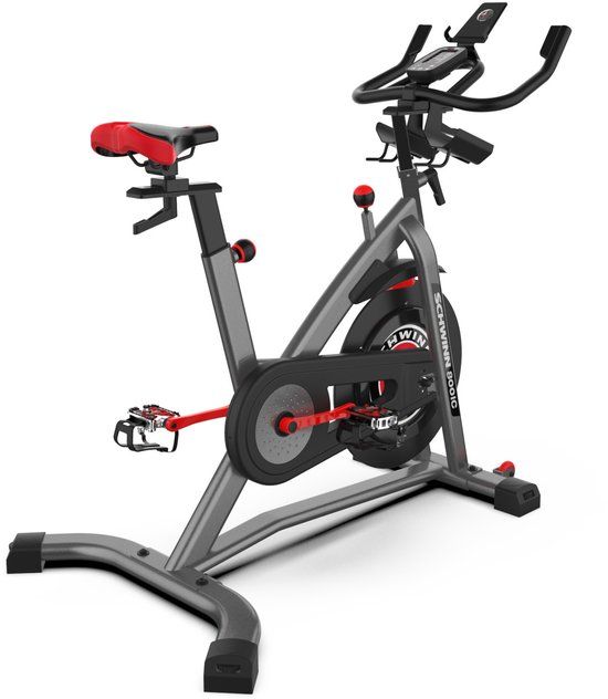 Schwinn IC8 Indoor Cycle - Spinningfiets met Zwift - Zwart/Grijs/Rood