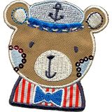 HKM Patches, stof, bruin/blauw, één maat