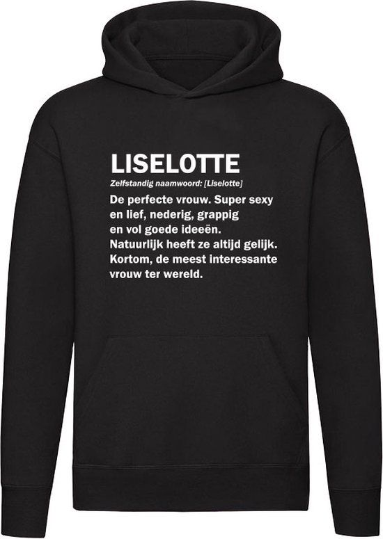 Liselotte Grappige Hoodie - Zwart - Unisex - Katoen