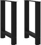 vidaXL Pieds de table - 2 pièces - 60x(72-73) cm - Acier - Noir