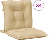 vidaXL Stoelkussens - Lage Rug - Set van 4 - Beige Gemêleerd Stof
