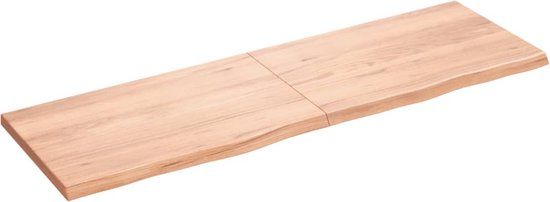 vidaXL Wandschap - 160x50x(2-4)cm - behandeld - massief - eikenhout - lichtbruin