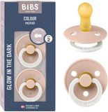 BIBS Colour Glow Fopspeen - 6-18 mnd - 2-pack - Rond - Blush Glow