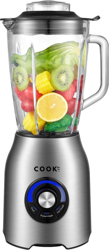 Media Evolution COOK-IT Power Blender - Smoothie Maker - 1500W Krachtpatser - Ice Crush & Auto Clean - 9 Standen - 1.5L Glazen Kan