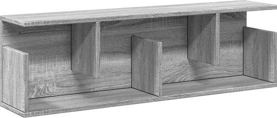 vidaXL Wandkast 100x20x30 cm bewerkt hout grijs sonoma eikenkleurig