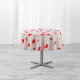DOUCEUR D'INTERIEUR Tafelkleed voor ronde tafel SWEET POPPY, rood, Ø 180 cm