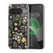 kwmobile Kristalheldere hardcase compatibel met Google Pixel 10 / Pixel 10 Pro Hoesje – compatibel met MagSafe – Acryl hoesje met TPU-rand – Charmante bloemen design