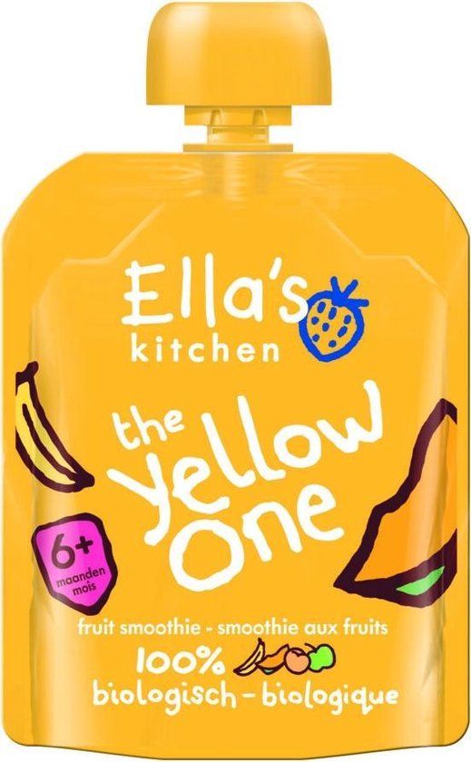 Ella's Kitchen Knijpzakje Fruit Smoothie 6+ m Banaan Appel Passievrucht Abrikozen 90 gr
