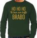Bellatio Decorations Foute kersttrui/sweater voor heren - Hohoho toffe Brabo - groen - glitter goud L