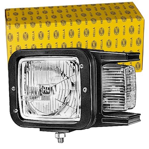 HELLA 1EA 007 108-011 Halogeen-Koplamp - 12/24V - Referentiegetal: 10 - Opbouw - Lenskleur: Geel - Links voor